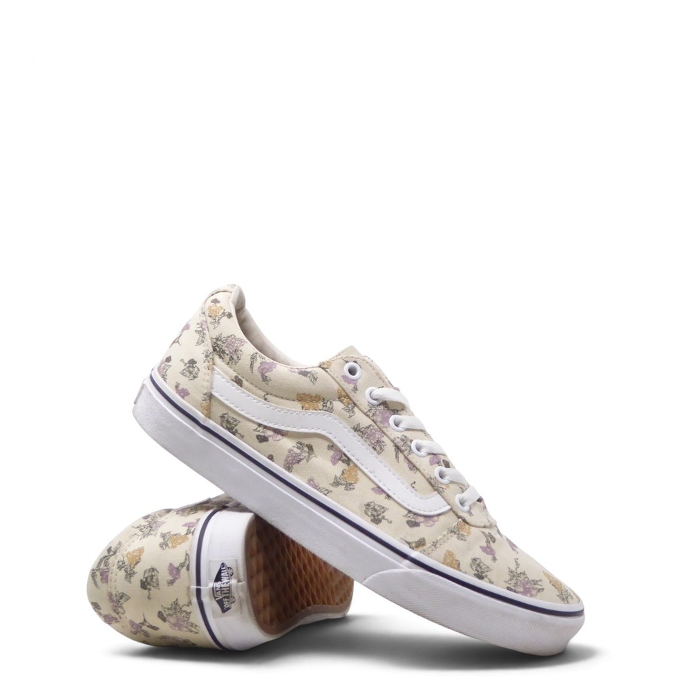 Vans Womens Ward Pressed Floral Classic White Sneakers Floral Low Top 9.5